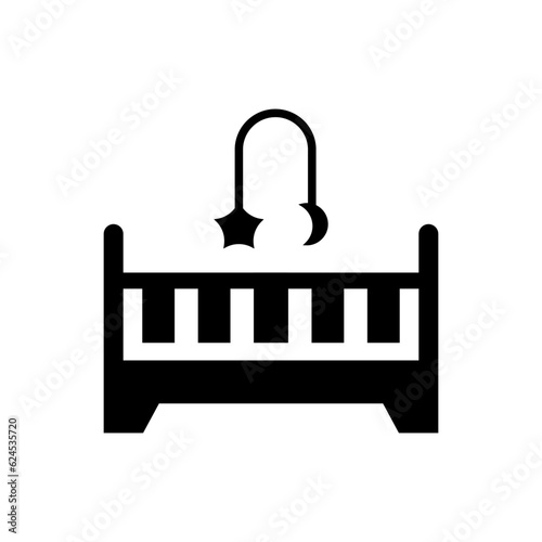 Baby bed icon