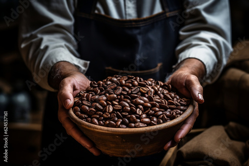 coffee beans in a basket