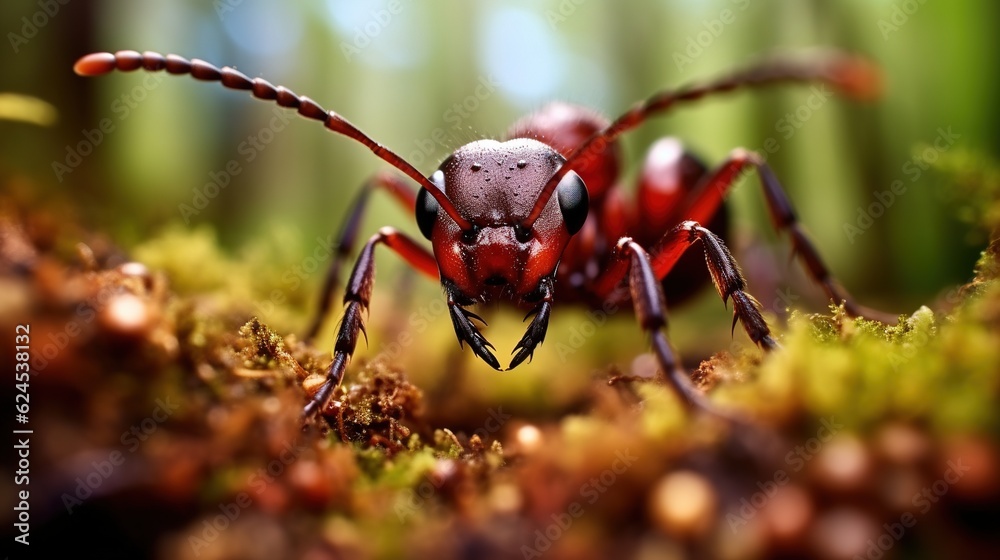 Fototapeta premium An ant in its natural habitat