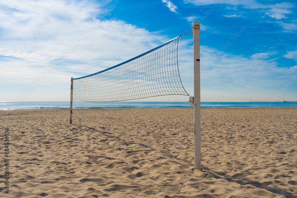 Beach volleyball court with blue summer sky Beach volleyball court with blue summer sky