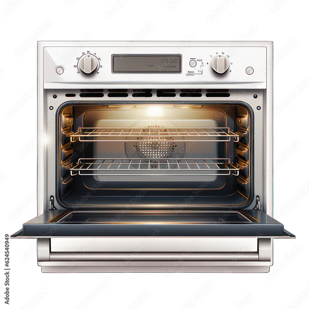 Oven isolated on white created with Generative AI Oven isolated on white created with Generative AI