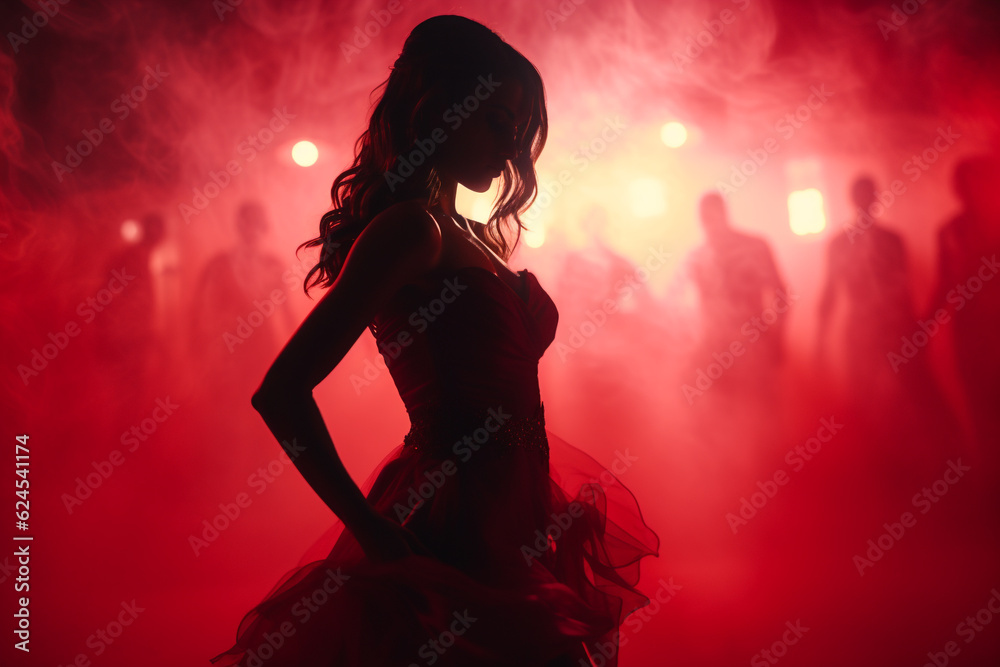 Nightlife Latin party, Celebration entertainment, dancing disco, reggaeton cumbia. traditional latin argentinian dance milonga, tango salsa bachata kizomba. Bright outfits, fun celebrate Carnaval - obrazy, fototapety, plakaty 