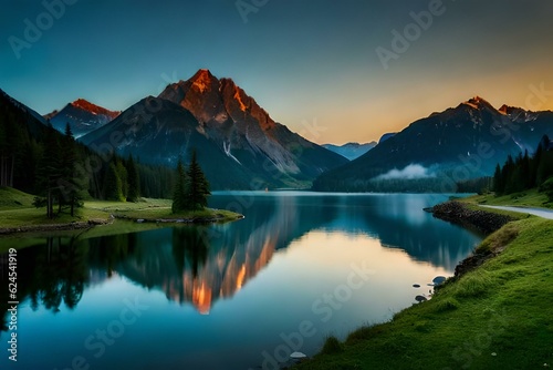 lake in the morning generated ai © AD Collections