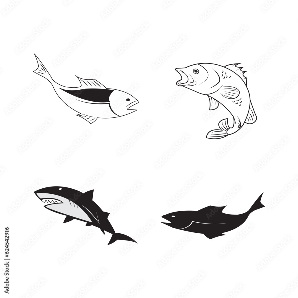 Fototapeta premium fish icon logo vector design template