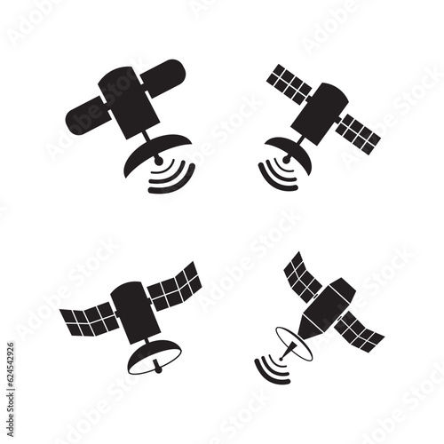 satellite icon logo vector design template