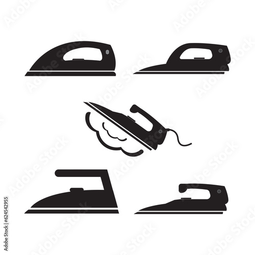 electric iron icon logo vector design template