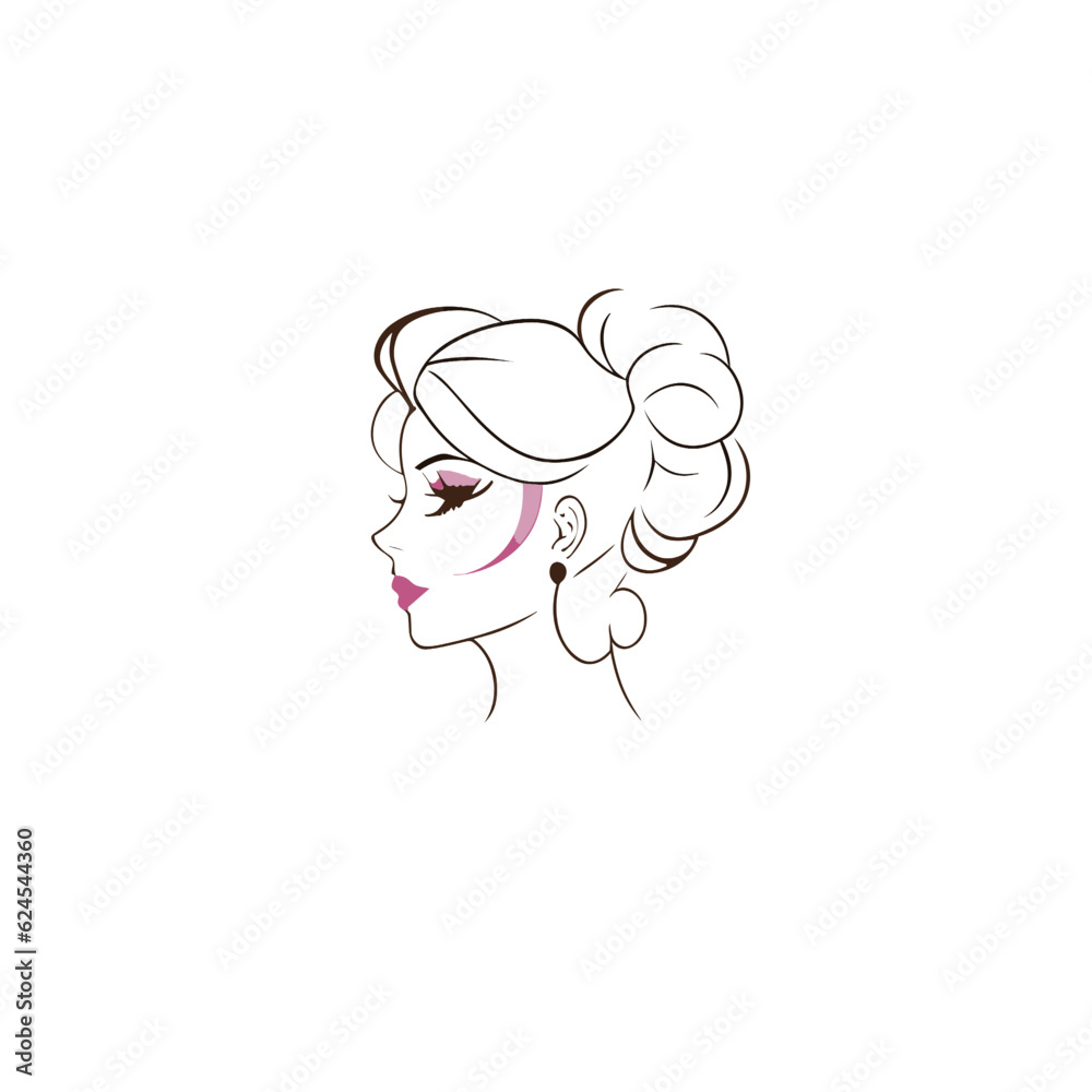 silhouette icon girl with hair silhouette icon girl with hair