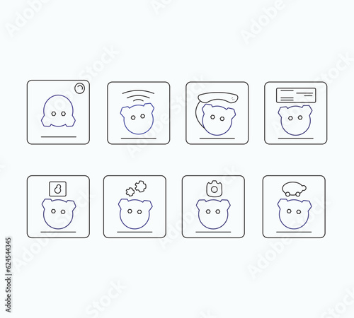 icon illustration outline graphic bundle menu and settings