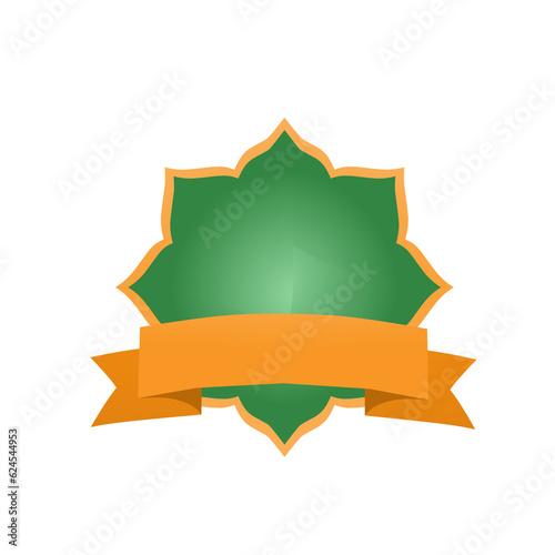 vector of islamic element, symbol, label, with ribbon  photo