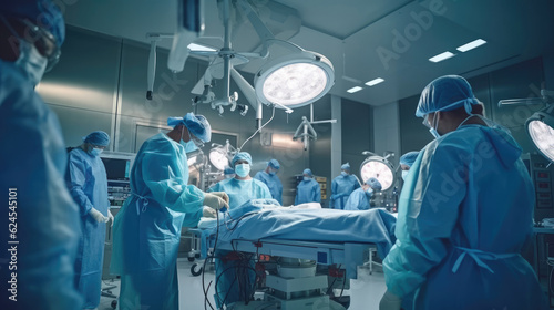 Professional medical Team Performing Surgical Operation in Modern Operating Room