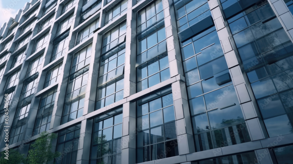 Office building with many window, outside view photo Office building with many window, outside view photo
