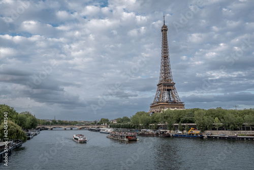 Viewpoint of the Eiffel tower as the most famous French monument