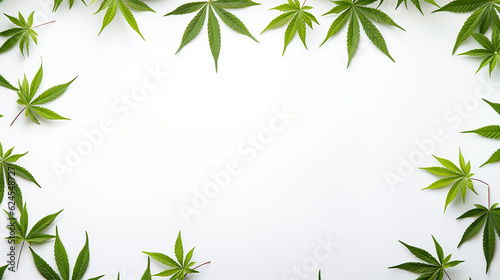 a frame of cannabis leaves  room for text or copy
