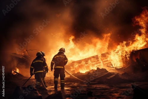 A firefighter complete with firefighting suit and gear is bravely running. In the background, the fire is raging and rising.
