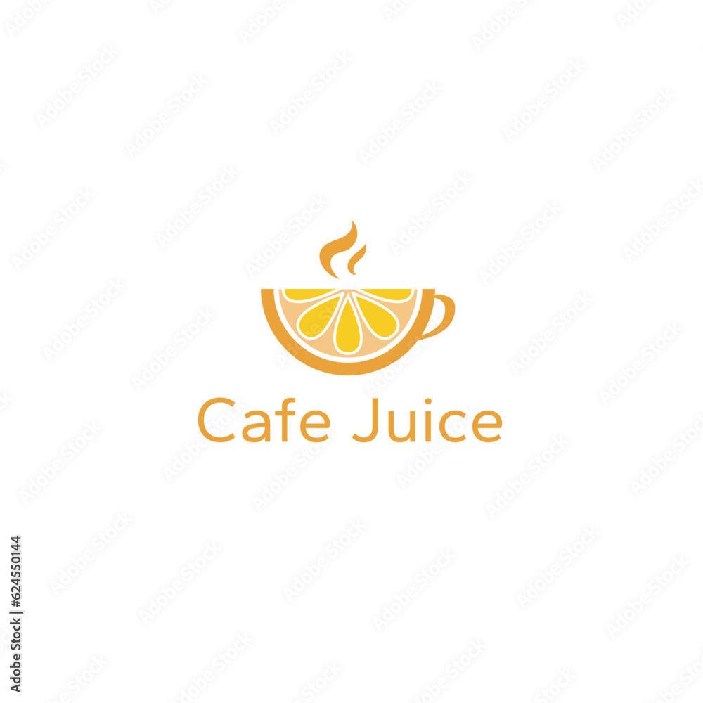 Concept cup and orange slice.Vector illustration Concept cup and orange slice.Vector illustration