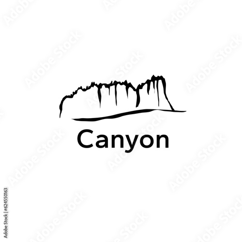 Linear image of the canyon.Vector illustration