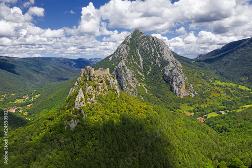 The Château de Pureilauns (Puilaurens Castle, also Puylaurens) is one of the so-called Cathar castles in the commune of Lapradelle-Puilaurens in the Aude département, France
