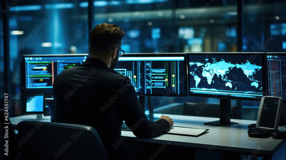 Network operations center ( NOC) with technicians monitoring network traffic, troubleshooting issues, and ensuring network performance Network operations center ( NOC) with technicians monitoring network traffic, troubleshooting issues, and ensuring network performance