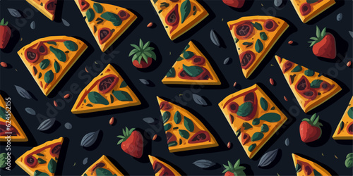 Taste of Italy, Seamless Vector Pizza Pattern Design