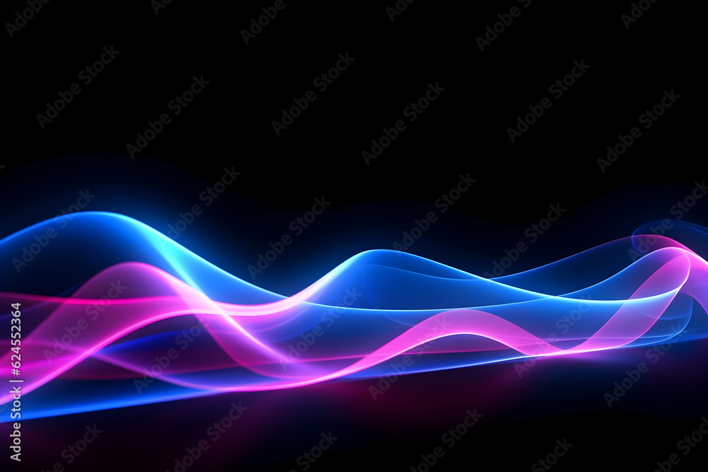 vibrant violette and blue high speed glowing light lines on black background, generative ai vibrant violette and blue high speed glowing light lines on black background, generative ai