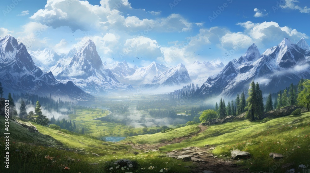 Fototapeta premium Open World Environment Game Art