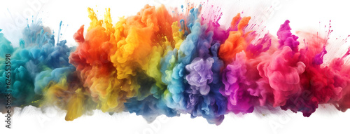 Wide Holi Color Splash  Explosive Burst of Vibrant Colors  generative ai 