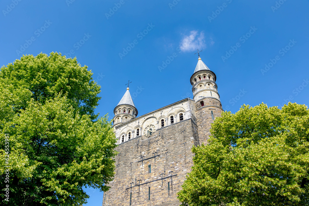 Tower buildings of the Basilica of Our Lady in summer, OnzeLieve