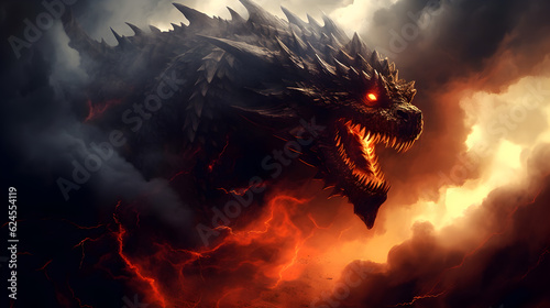 MYTHICAL MAJESTY: Enchanting Flight of the Fiery Dragon, generative ai