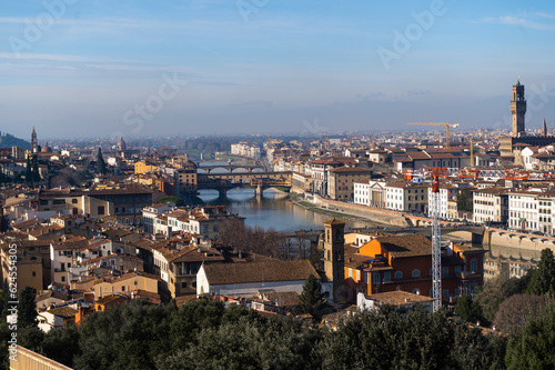 Fototapeta Naklejka Na Ścianę i Meble -  Panoramic view of Florence. Cattedrale di Santa Maria del Fiore. a bright morning day in Italy.