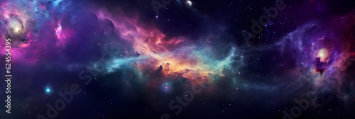 Space Nebula background in colors, generative ai photo