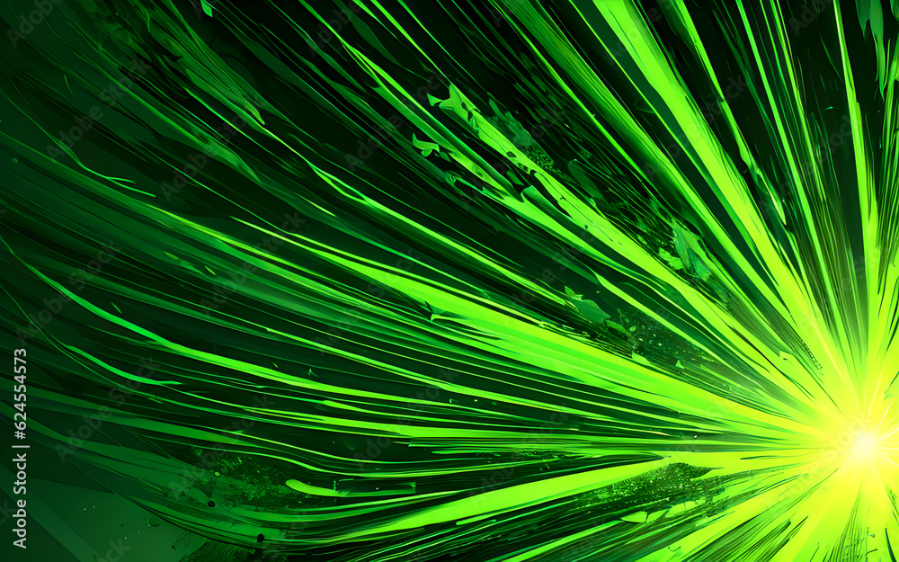 Obraz premium Abstract green neon color background led artificial intelligence, bright colorful splashes, modern futuristic texture, canvas for background, Generative AI