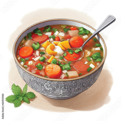 a bowl of soup vector
