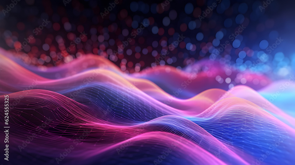 abstract background with waves and dots, generative ai abstract background with waves and dots, generative ai