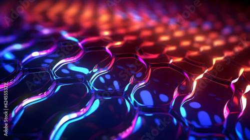 abstract background with colorful light bubbles, generative ai