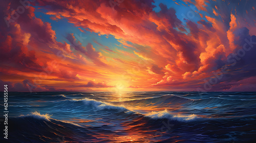 sunset over the sea, generative ai © Marc