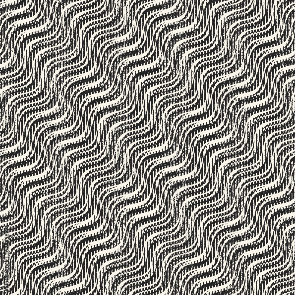 Monochrome Distressed Mesh Textured Wavy Pattern