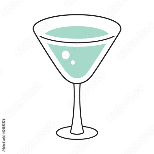 Martini glass isolated vector illustration