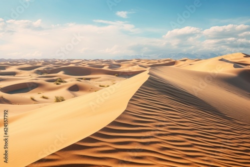 Dunes in the desert. Background with selective focus and copy space. AI generated, human enhanced