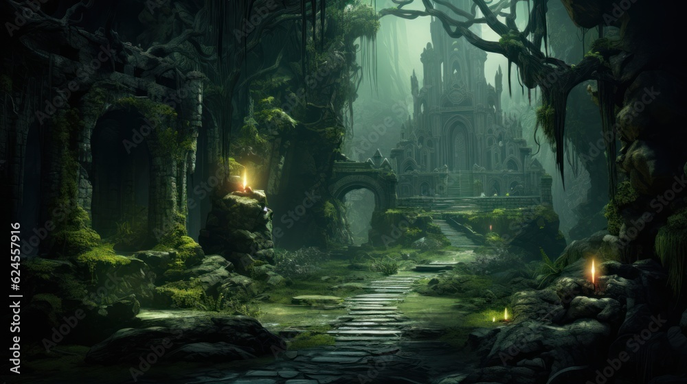 Role Playing Game Landscape with secret unknown places Artwork
