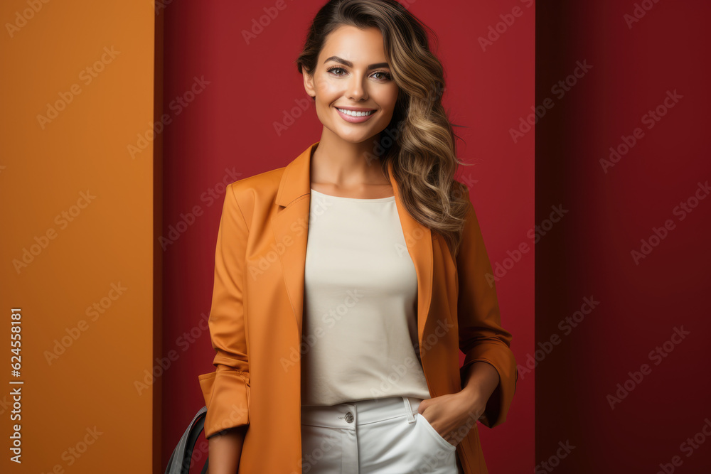 Urban Shopper. Stylish Woman with Shopping Bags near Colorful Wall. Fashionista Vibes AI Generative Urban Shopper. Stylish Woman with Shopping Bags near Colorful Wall. Fashionista Vibes AI Generative