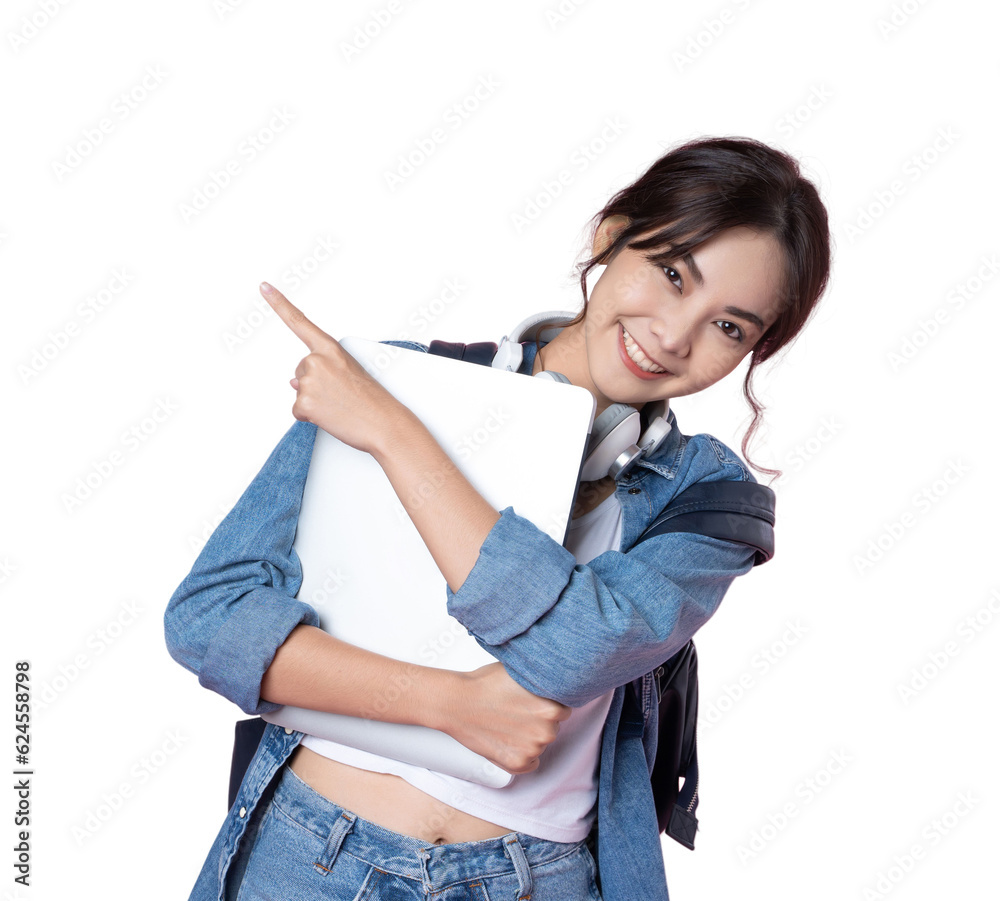 Young Asian woman texting message using mobile phone application on isolated background Young Asian woman texting message using mobile phone application on isolated background