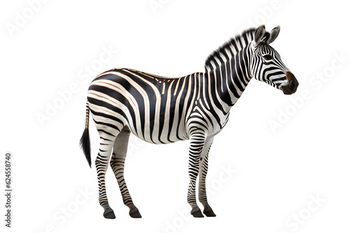 zebra isolated on transparent background  zebra with black and white stripes  generative ai