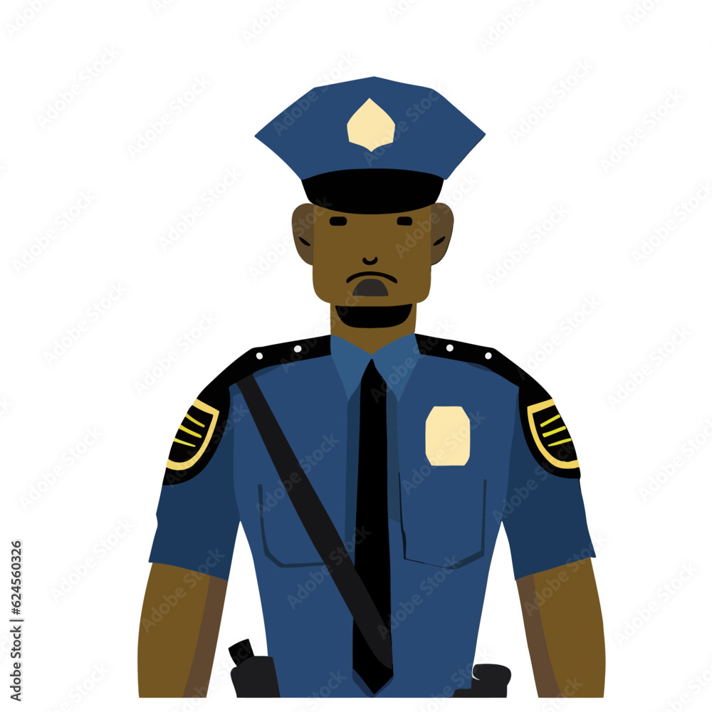 Vector of a Male Police Officer, Simple Vector Graphic for Law Enforcement and Security Themes Vector of a Male Police Officer, Simple Vector Graphic for Law Enforcement and Security Themes