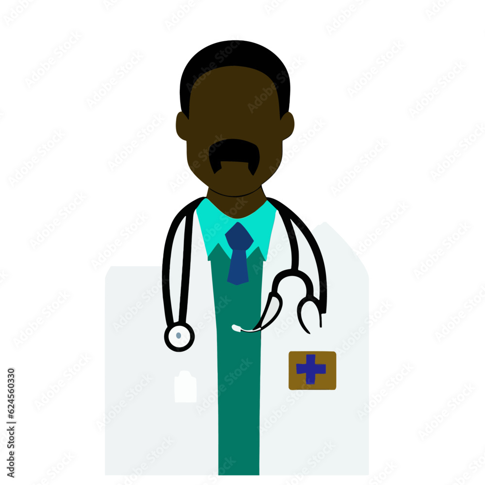 Vector of a Male Doctor, Simple Vector Illustration for Medical Themes