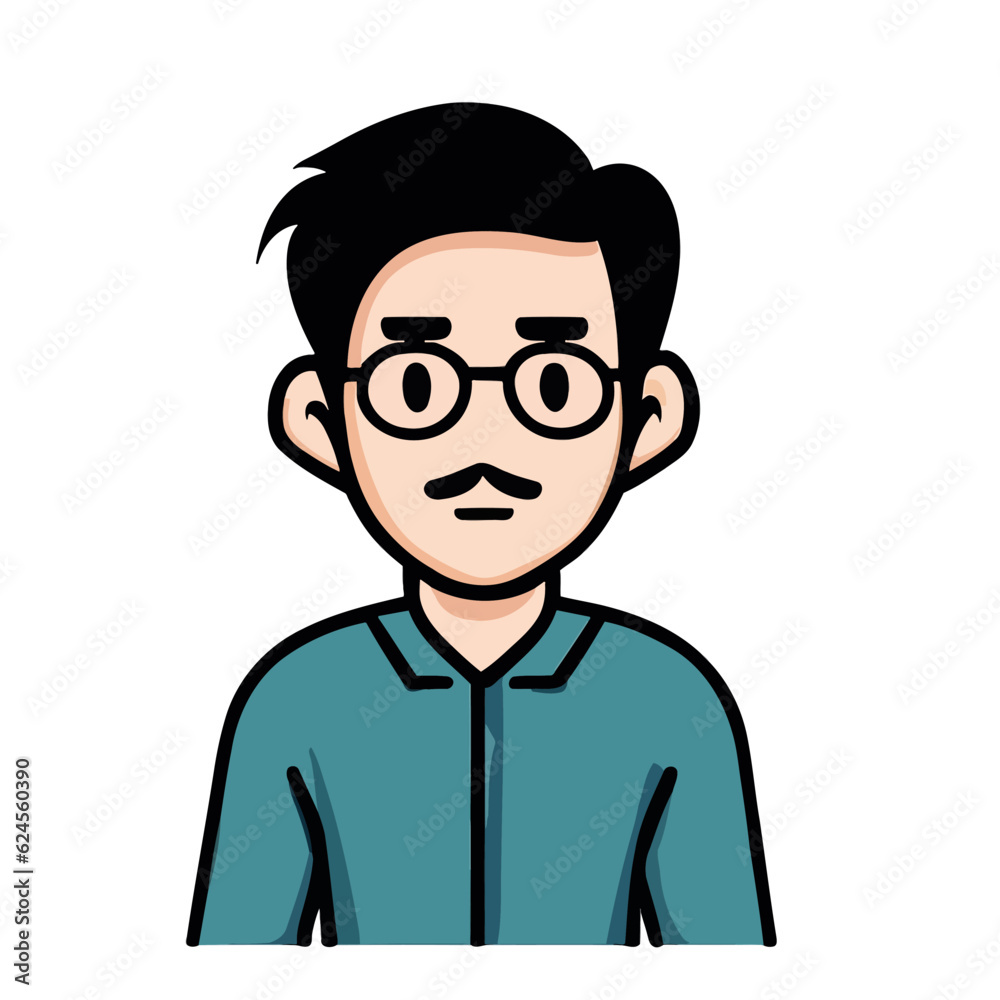 Vector of a Male Student, Studious Male Student Illustration for Education Designs