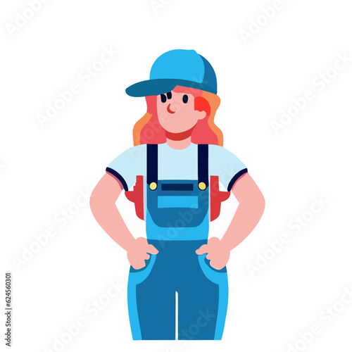 Vector of a Female Plumber, Proficient Female Plumber Graphic © Babu