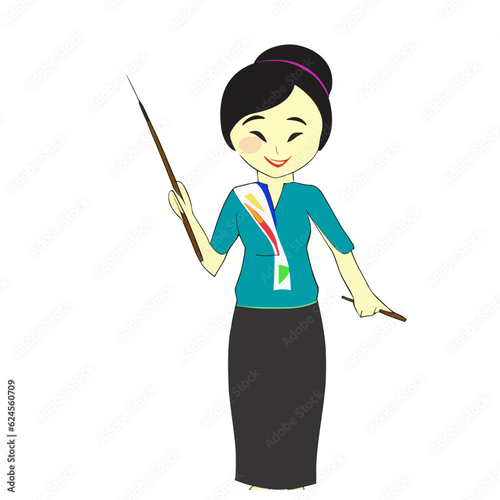 Vector of a Female Art Teacher, Simple Vector Graphic for Art Education and Teaching Concepts Vector of a Female Art Teacher, Simple Vector Graphic for Art Education and Teaching Concepts