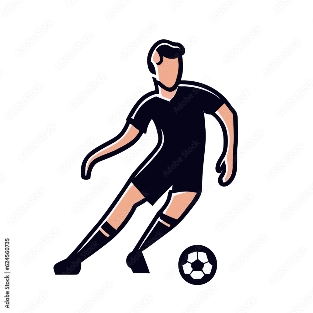Vector of a Male Soccer Player, Skilled Soccer Player Illustration for Sports Themes