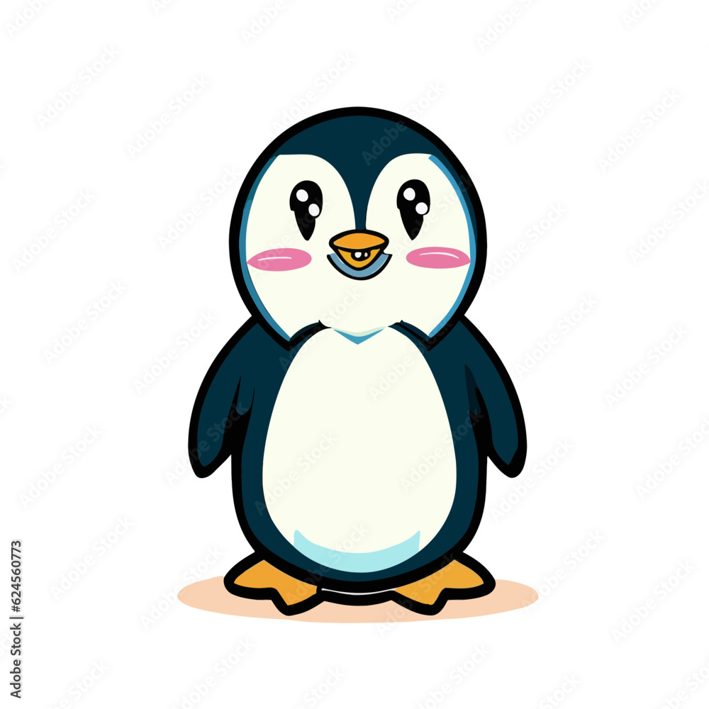 Obraz premium Cute Penguin Vector Illustration, Charming Penguin Character Design for Arctic and Wildlife Concepts