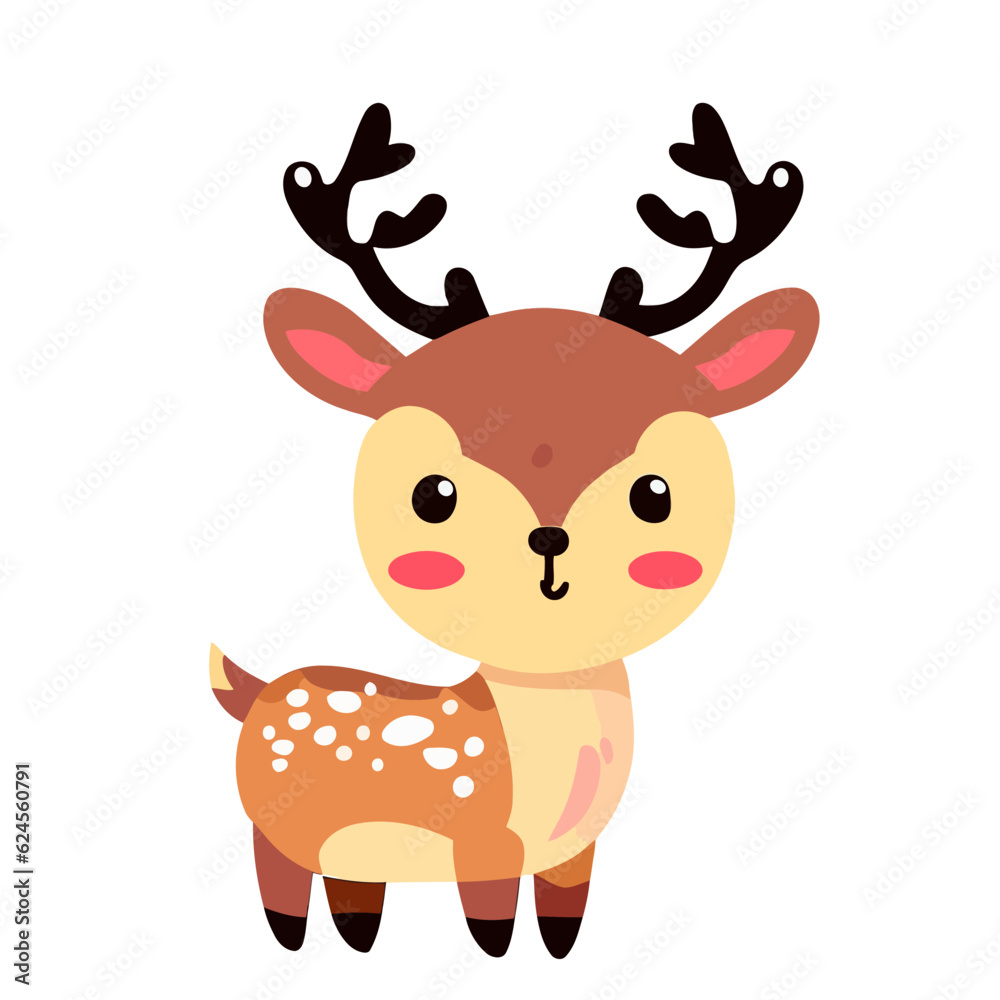 Deer, Cute Deer Graphic for Wildlife and Forest Concepts Deer, Cute Deer Graphic for Wildlife and Forest Concepts